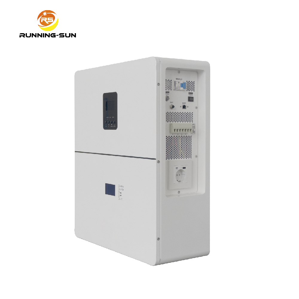 Inversor ESS 3KW com bateria de lítio de 3.072 kWh montado na parede