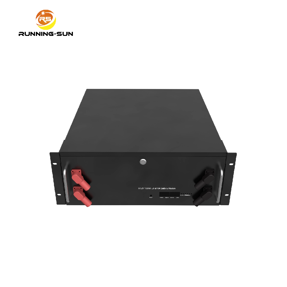 Bateria de lítio LiFePO4 de 25,6 V e 200 Ah para sistema de armazenamento de energia solar, montada em rack